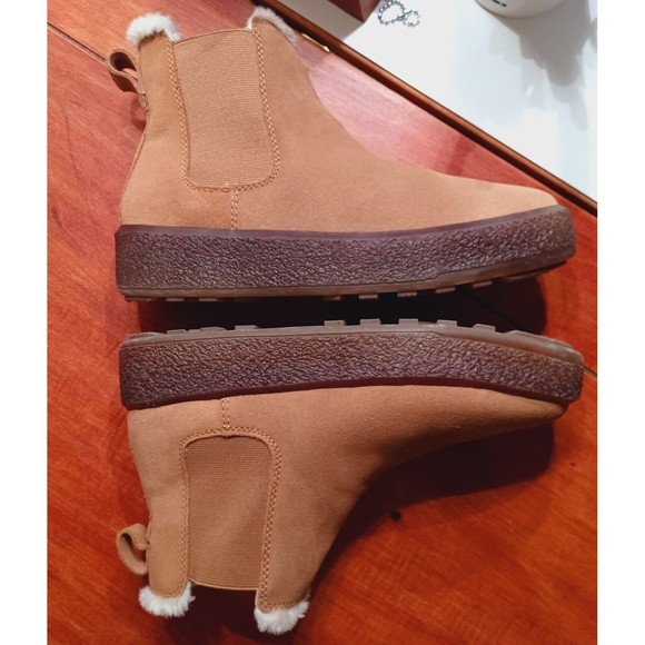 MADEWELL The Toasty Leather Upper Faux Fur Lined Chelsea Boots Sz 9*Runs Big(10) - Picture 12 of 13